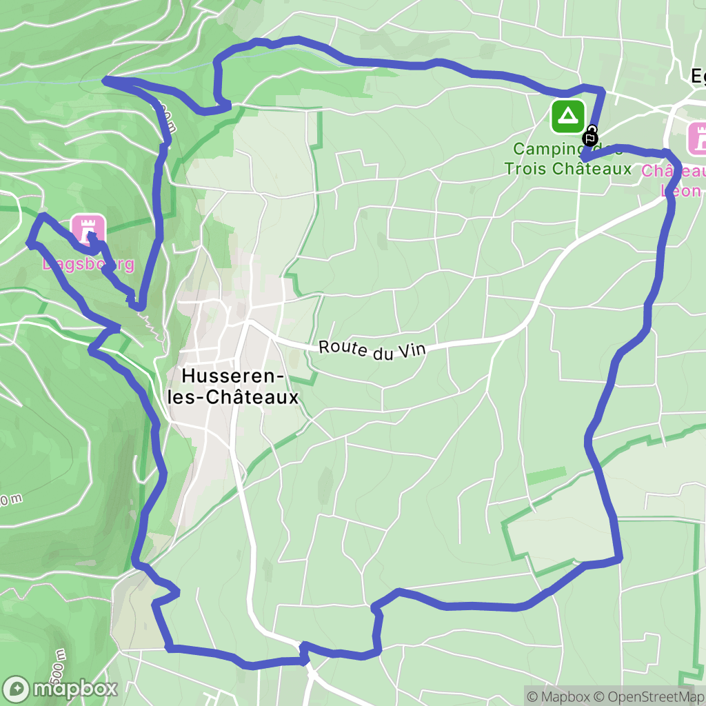Eguisheim : carte du parcours de randonnée - France