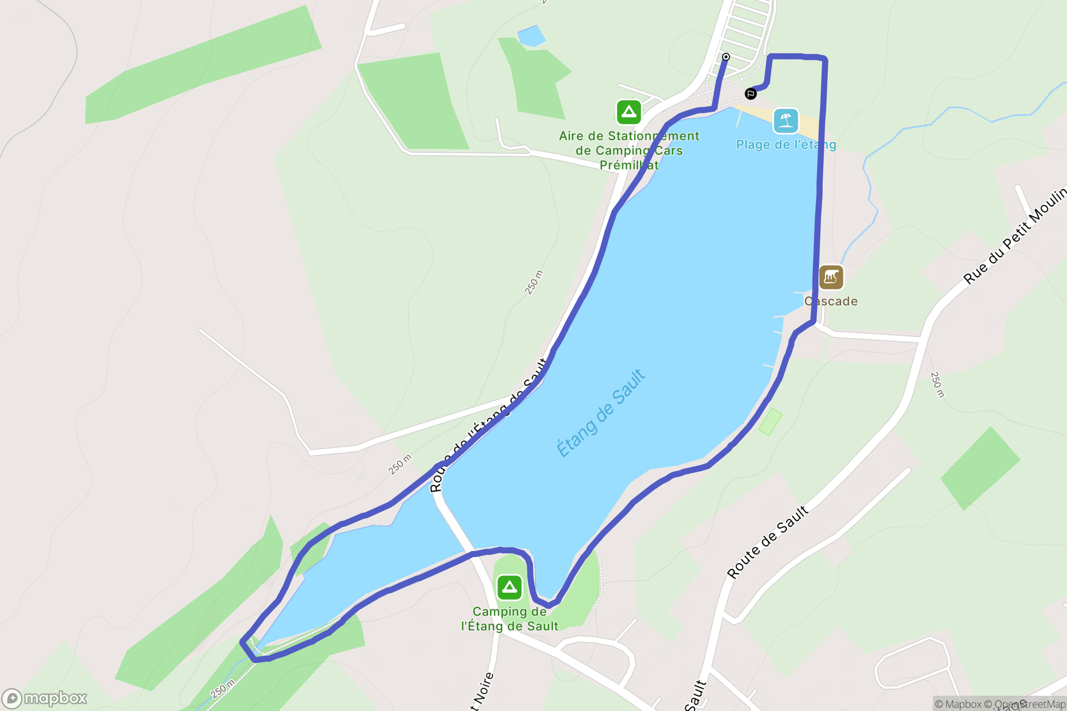Prémilhat : carte du parcours de randonnée - France