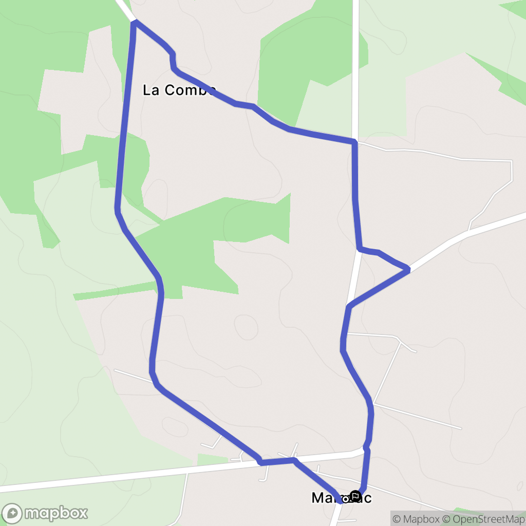 Mainzac : carte du parcours de randonnée - France