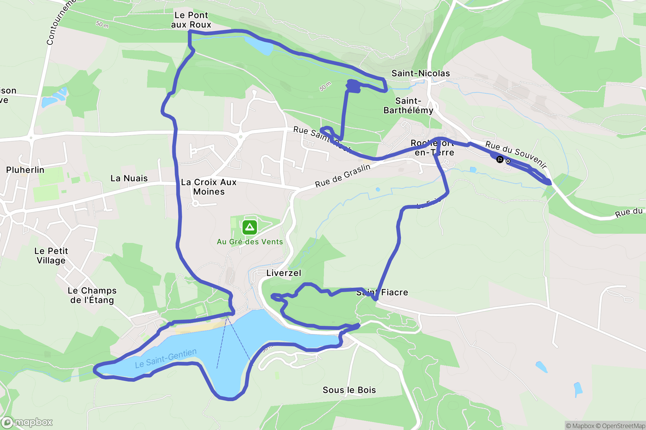 Rochefort-en-Terre : carte du parcours de randonnée - France