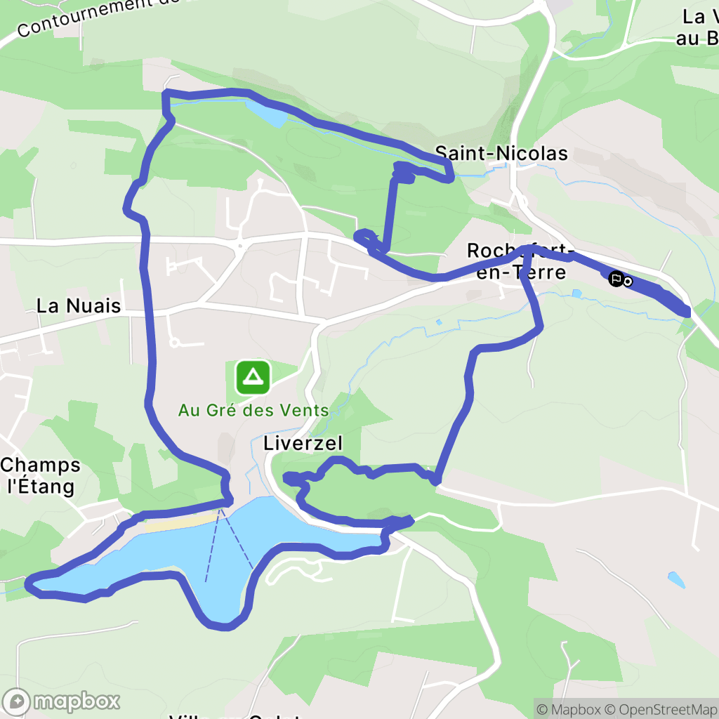 Rochefort-en-Terre : carte du parcours de randonnée - France