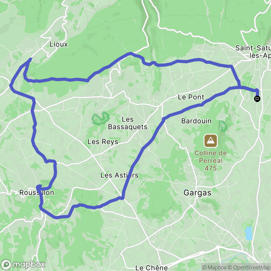 Saint-Saturnin-lès-Apt : carte du parcours de randonnée - France
