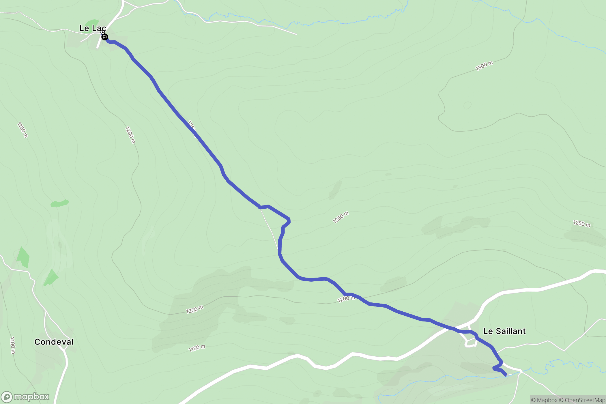 Montgreleix : carte du parcours de randonnée - France