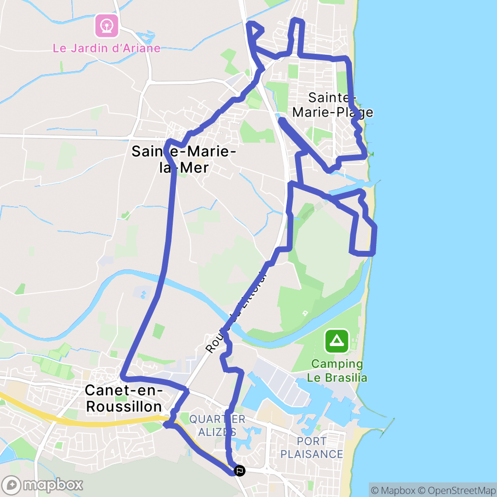 Canet-en-Roussillon : carte du parcours de randonnée - France
