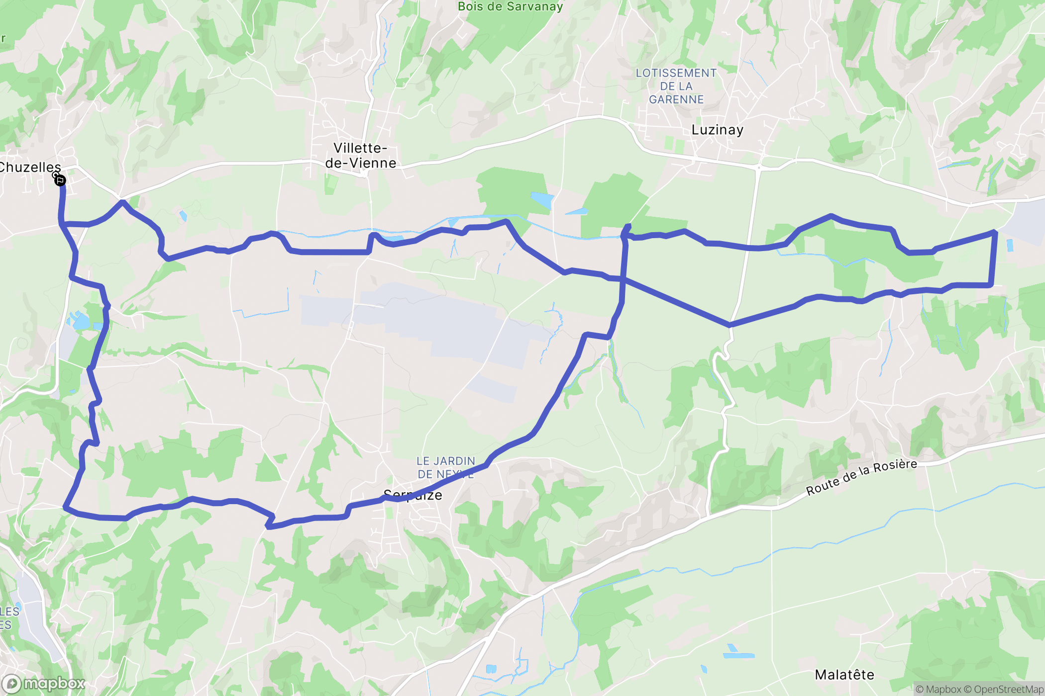 Chuzelles : carte du parcours de randonnée - France