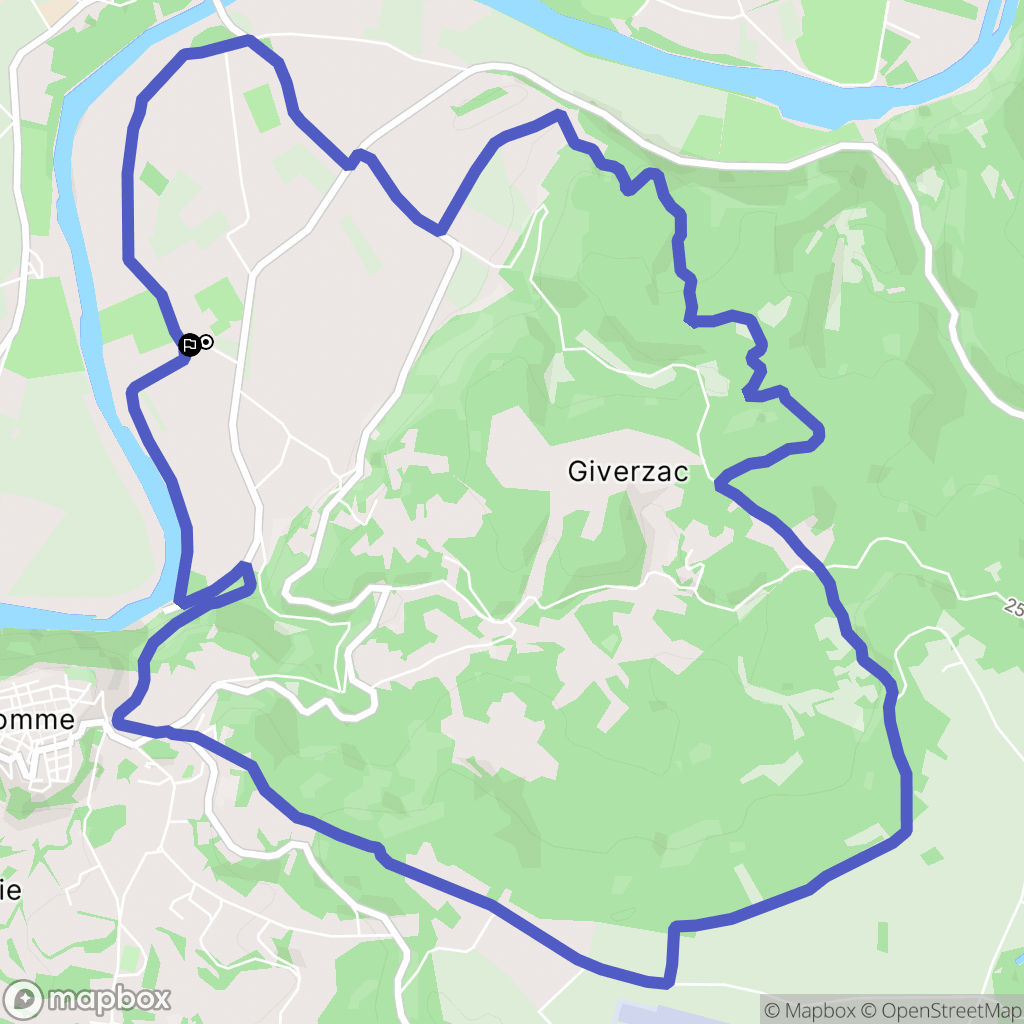 Domme : carte du parcours de randonnée - France