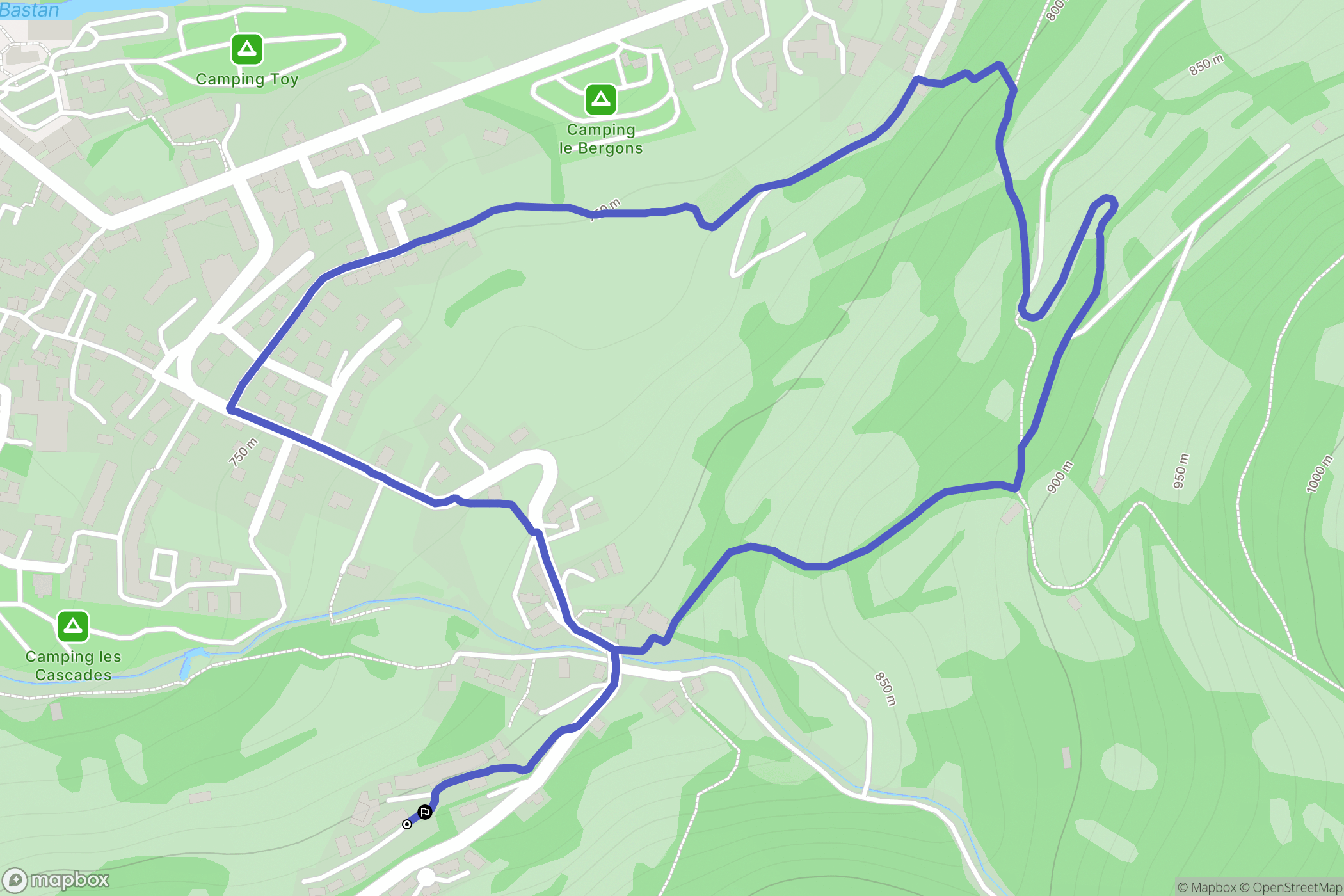 Luz-Saint-Sauveur : carte du parcours de randonnée - France