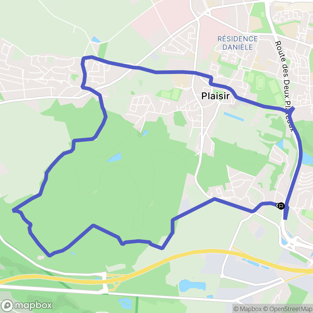 Plaisir : carte du parcours de randonnée - France