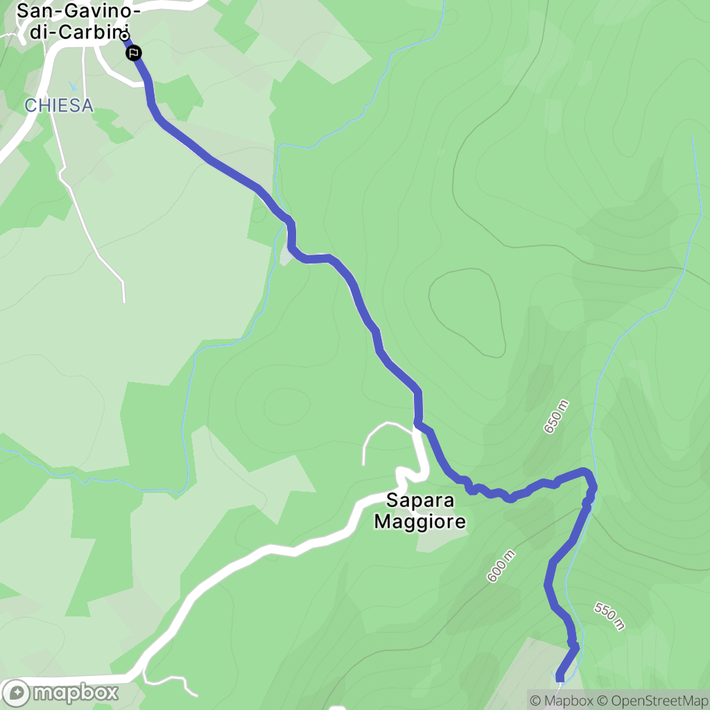 San-Gavino-Di-Carbini : carte du parcours de randonnée - France