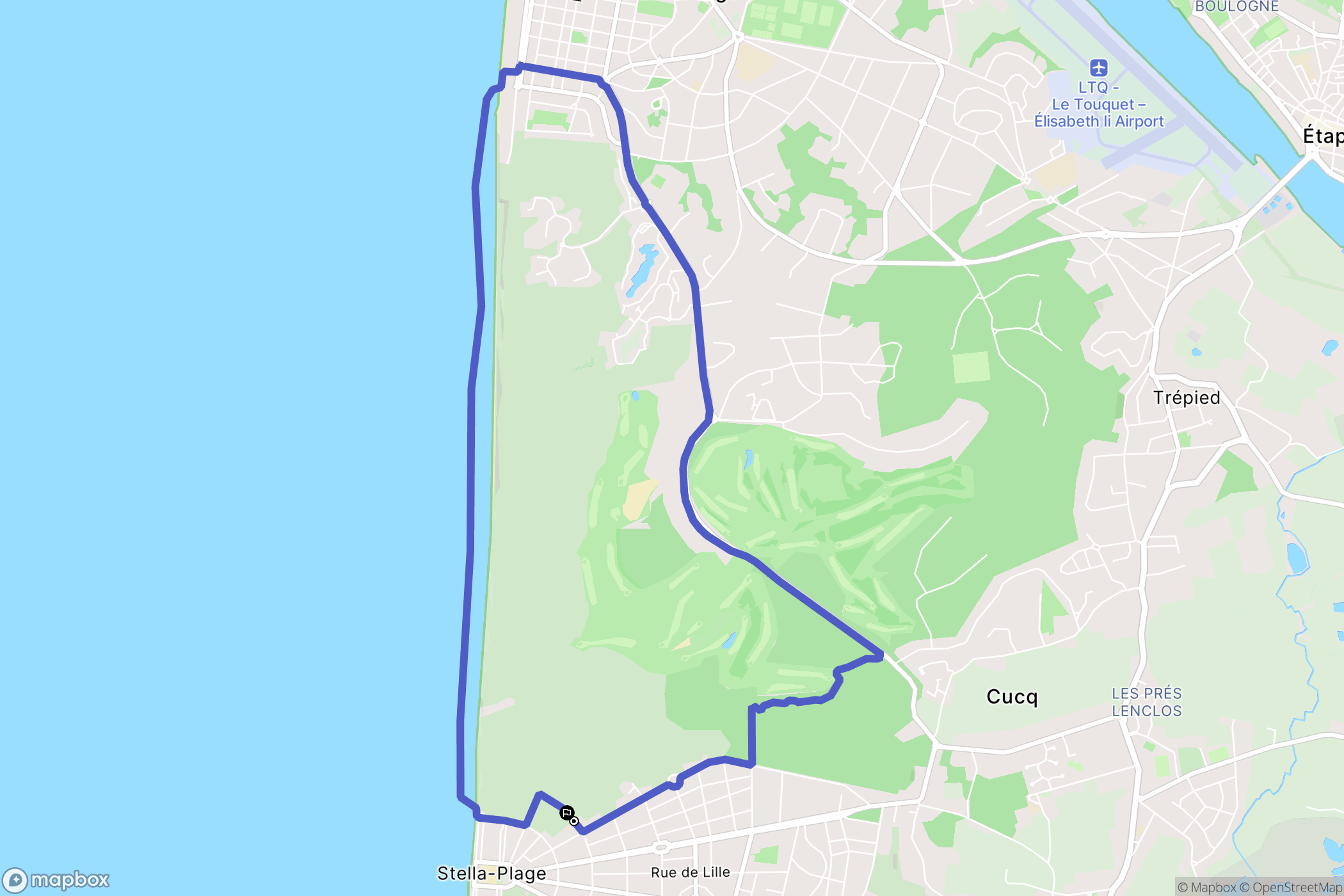 Cucq : carte du parcours de randonnée - France