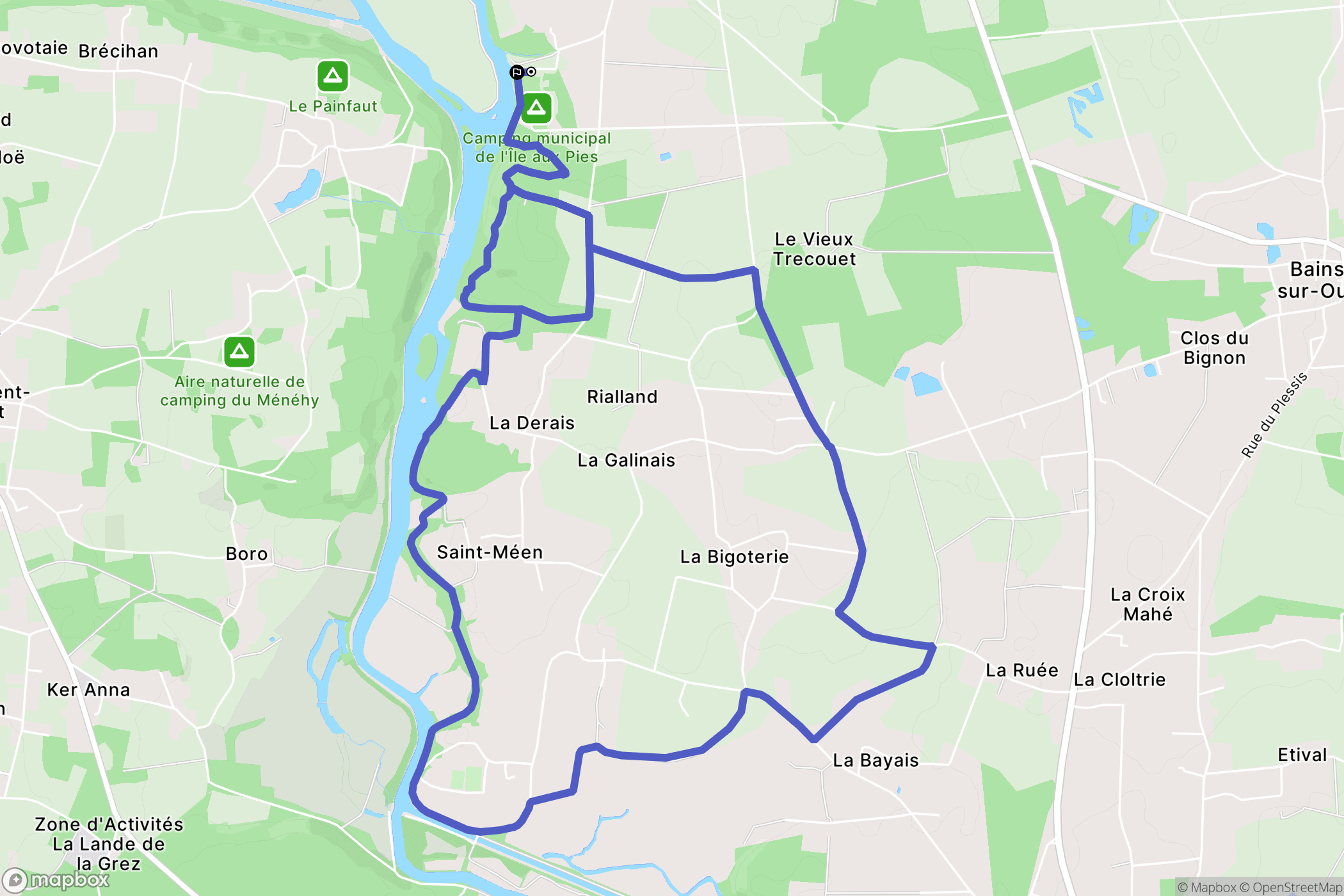Bains-sur-Oust : carte du parcours de randonnée - France