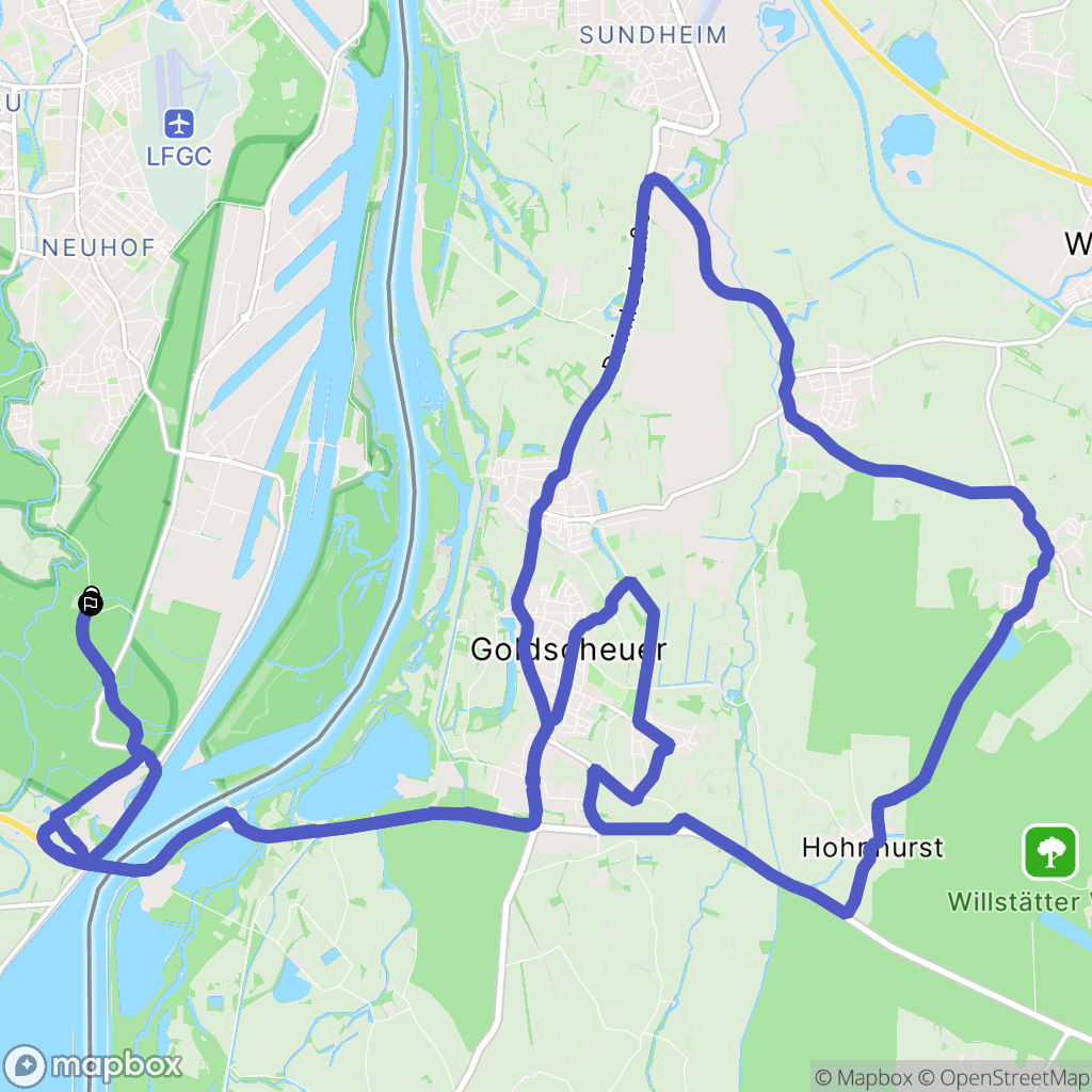Strasbourg : carte du parcours de randonnée - France