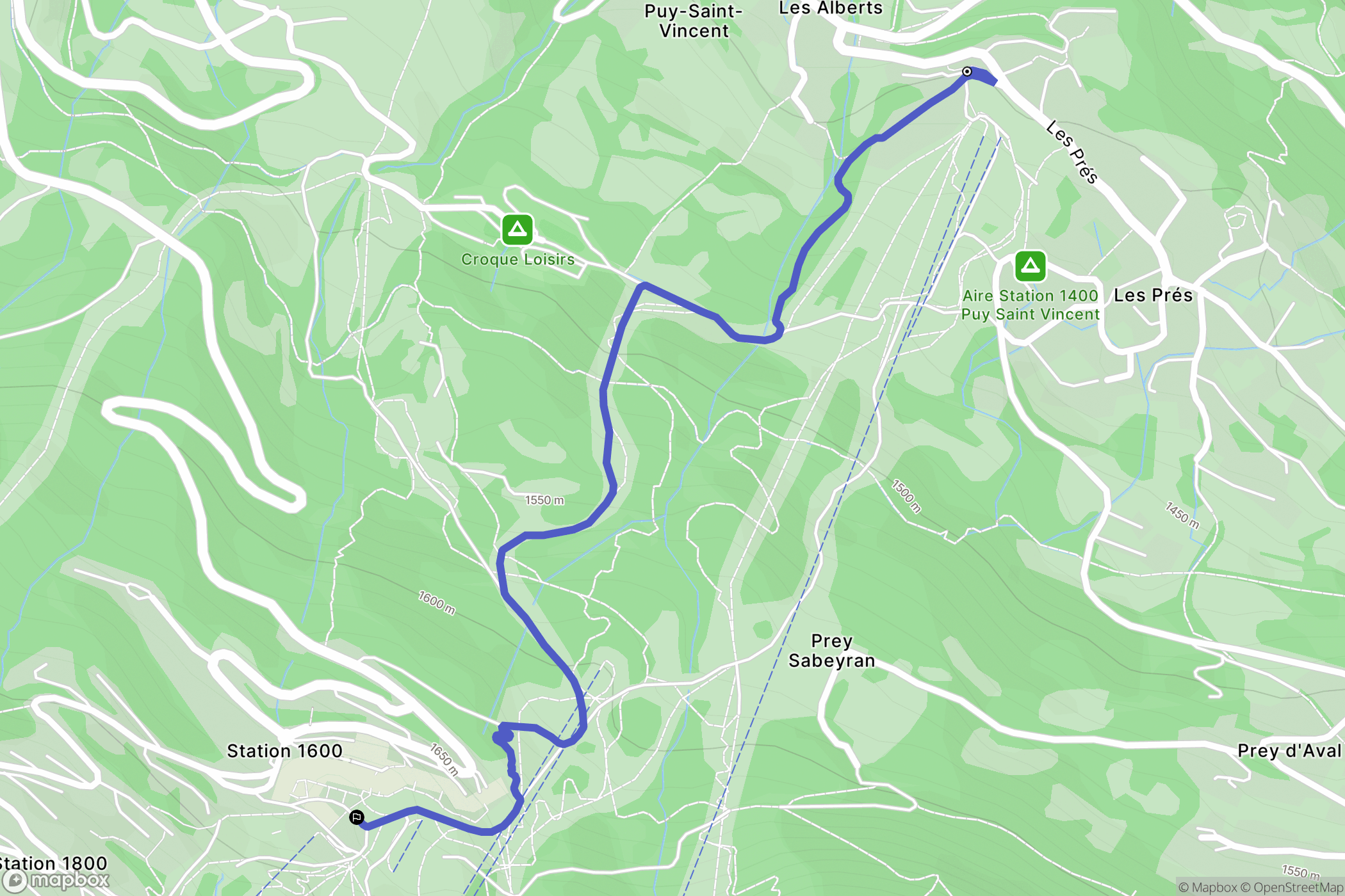 Puy-Saint-Vincent : carte du parcours de randonnée - France
