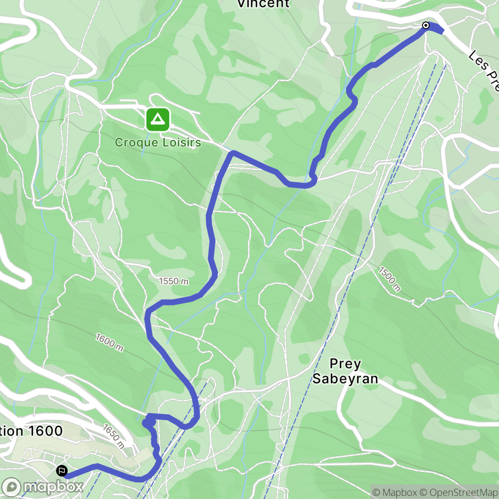 Puy-Saint-Vincent : carte du parcours de randonnée - France