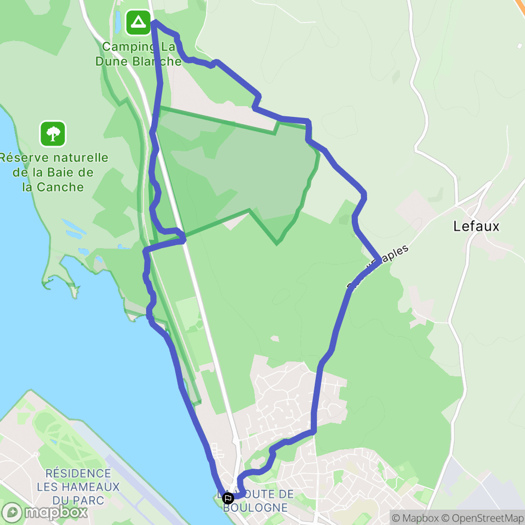 Étaples : carte du parcours de randonnée - France