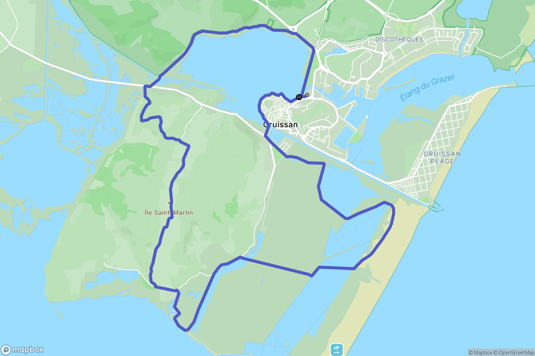 Gruissan : carte du parcours de randonnée - France