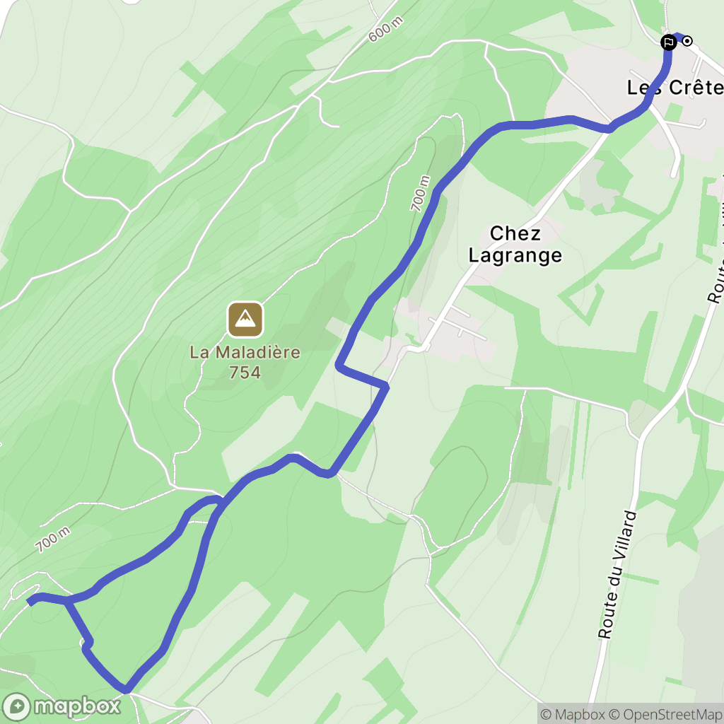 Allinges : carte du parcours de randonnée - France