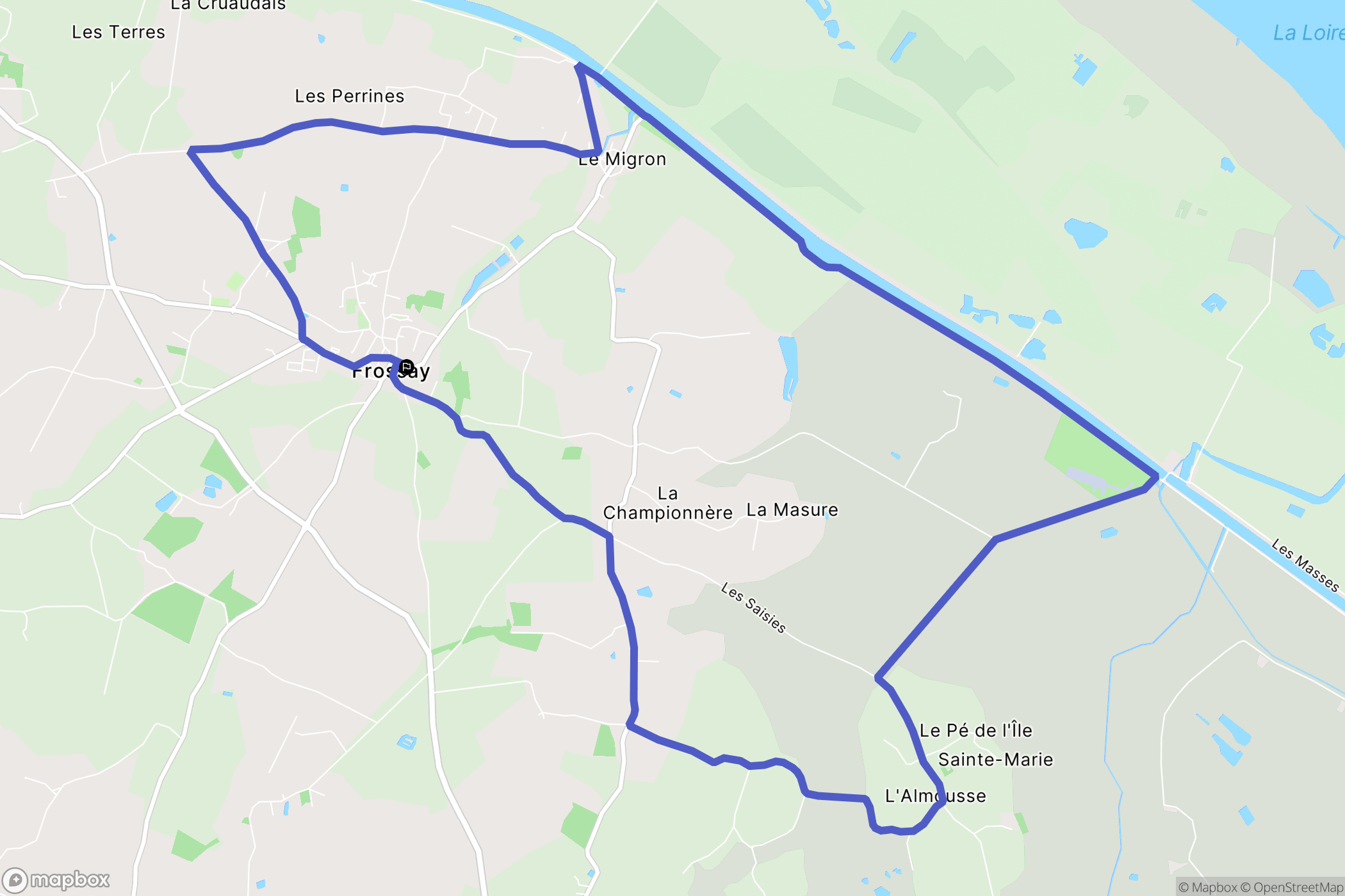 Frossay : carte du parcours de randonnée - France