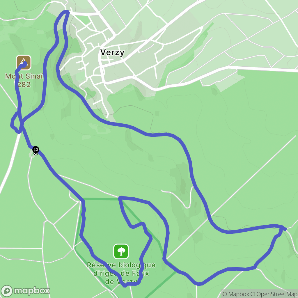 Verzy : carte du parcours de randonnée - France