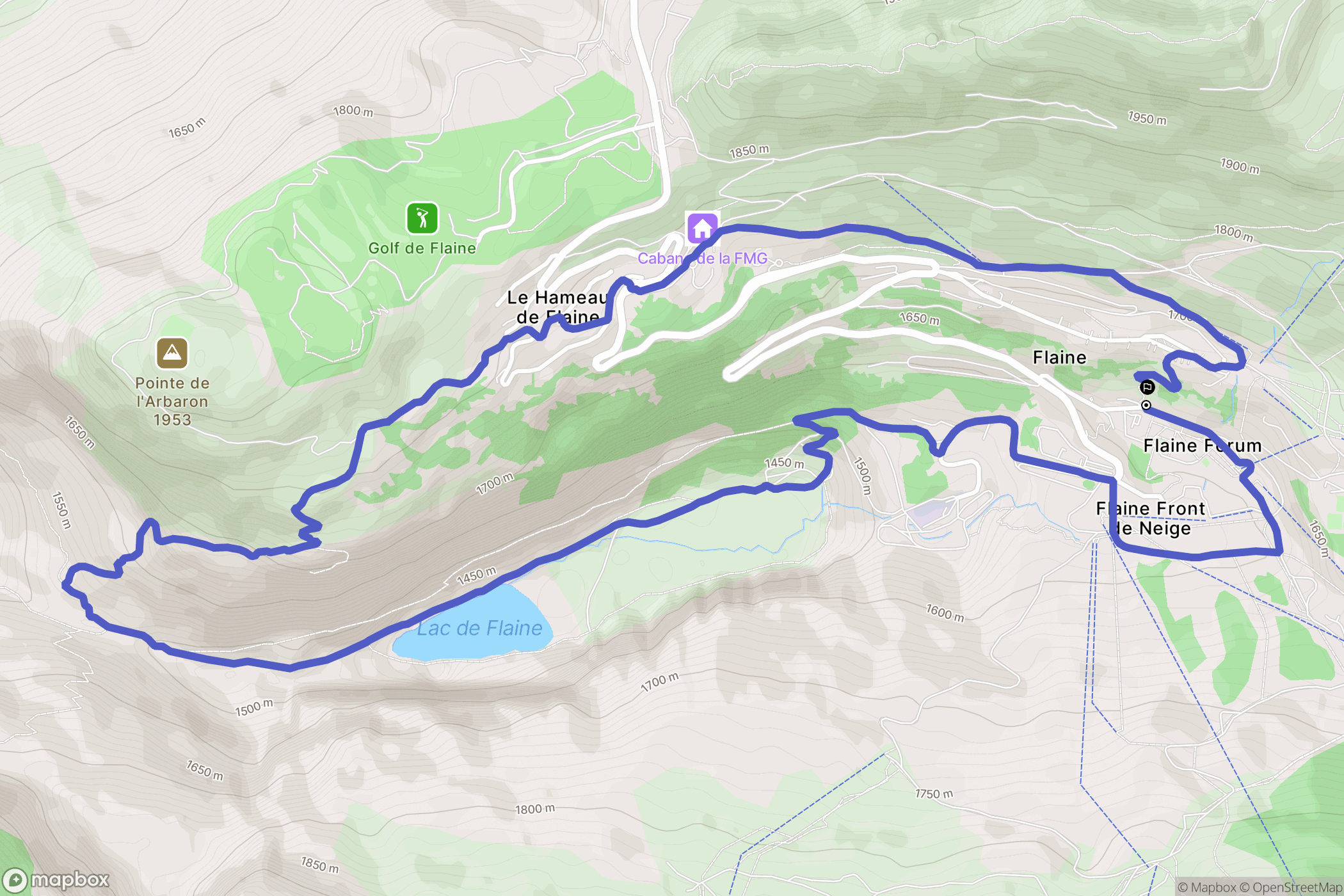 Arâches-la-Frasse : carte du parcours de randonnée - France