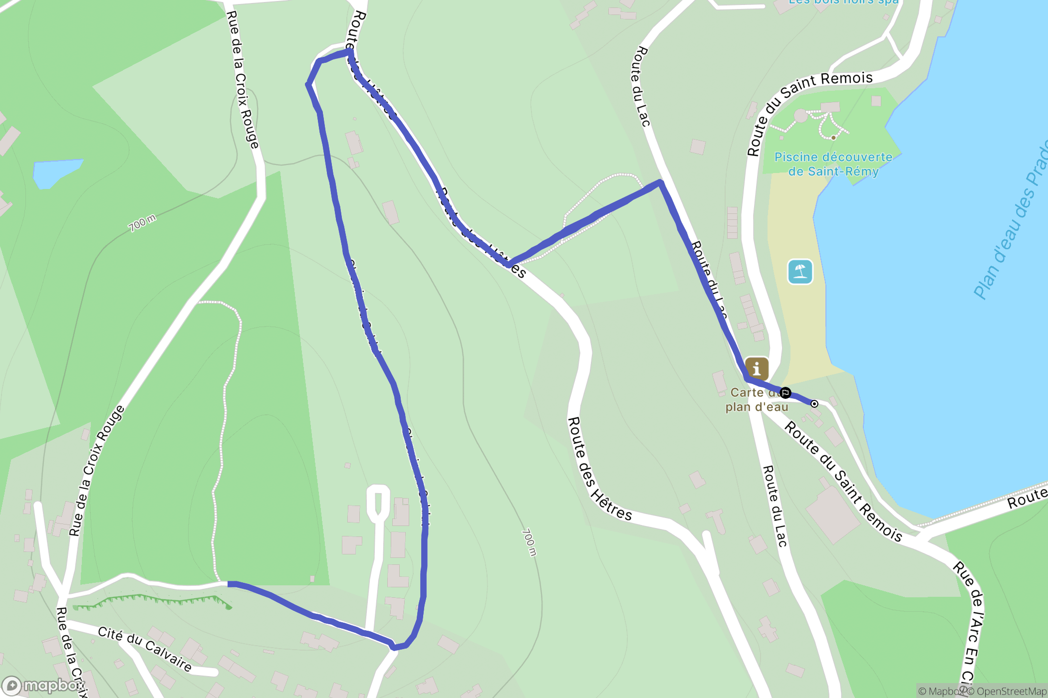 Saint-Rémy-sur-Durolle : carte du parcours de randonnée - France