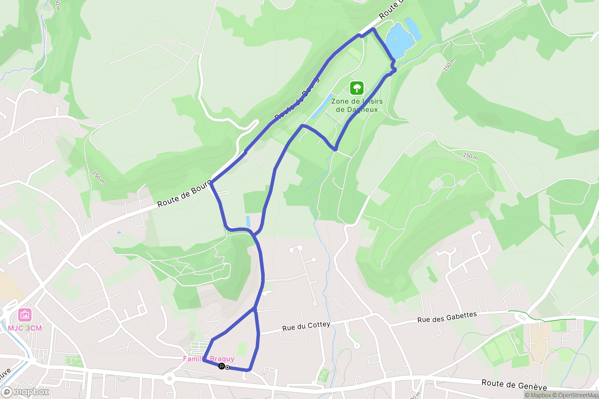 Dagneux : carte du parcours de randonnée - France