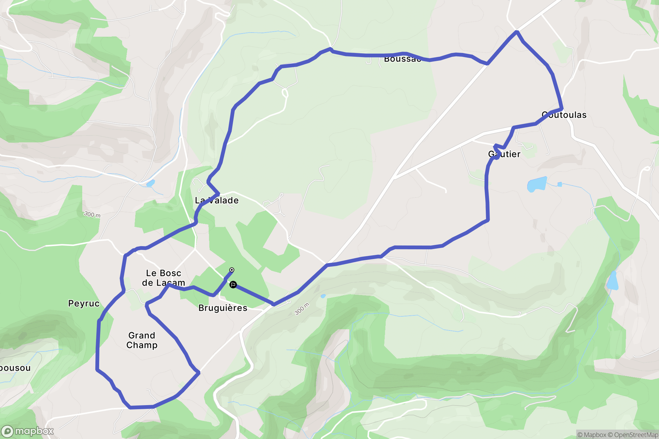 Saint-Antonin-Noble-Val : carte du parcours de randonnée - France
