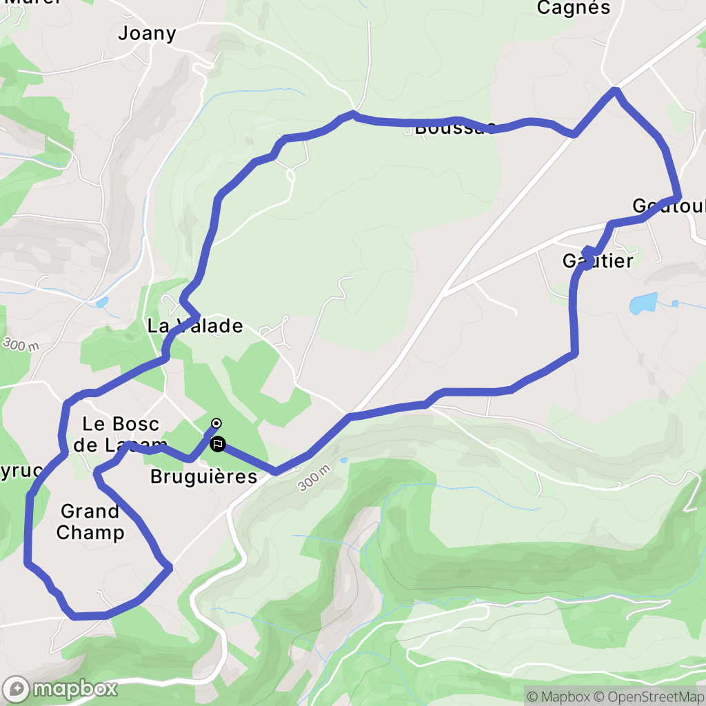 Saint-Antonin-Noble-Val : carte du parcours de randonnée - France