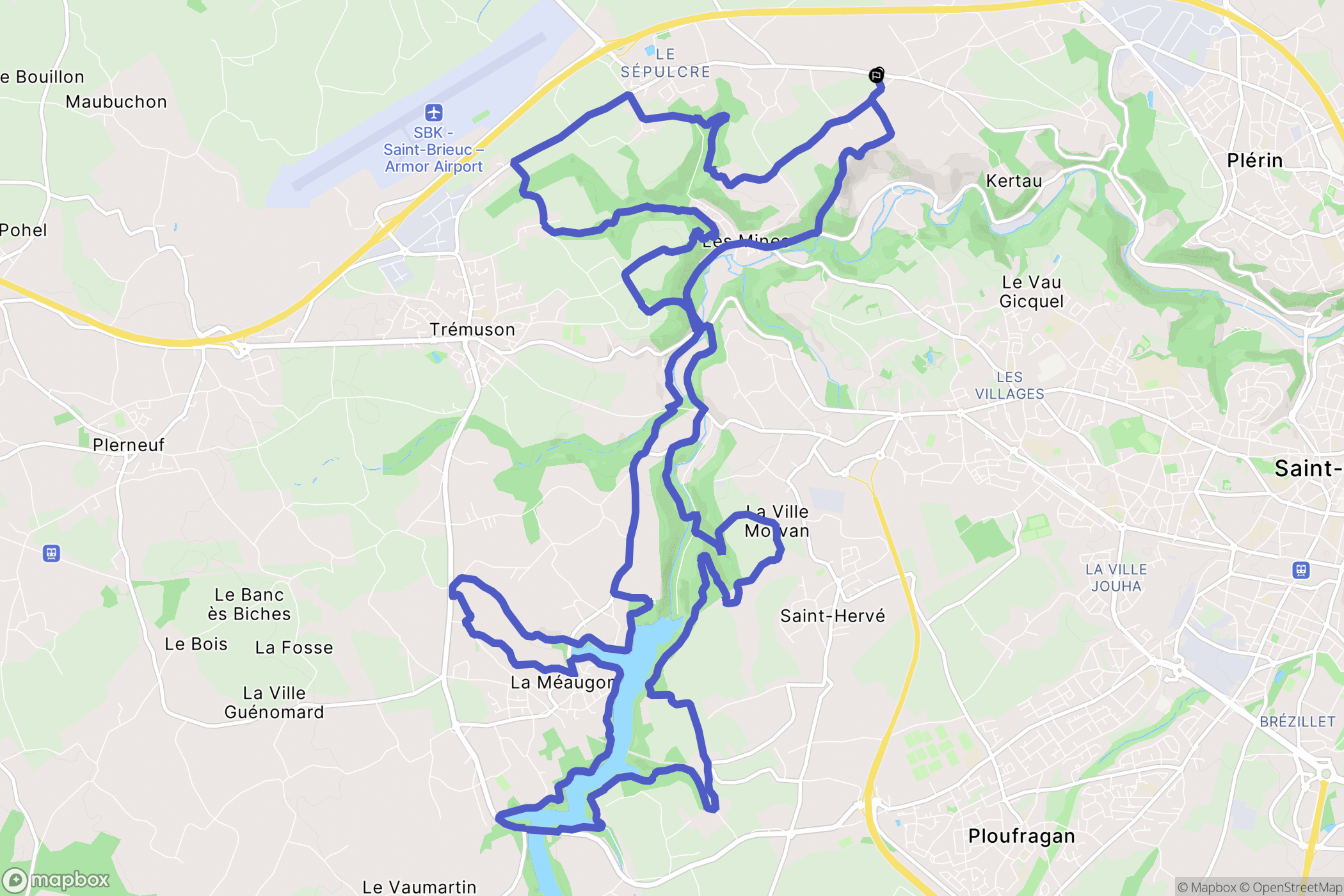 Plérin : carte du parcours de randonnée - France