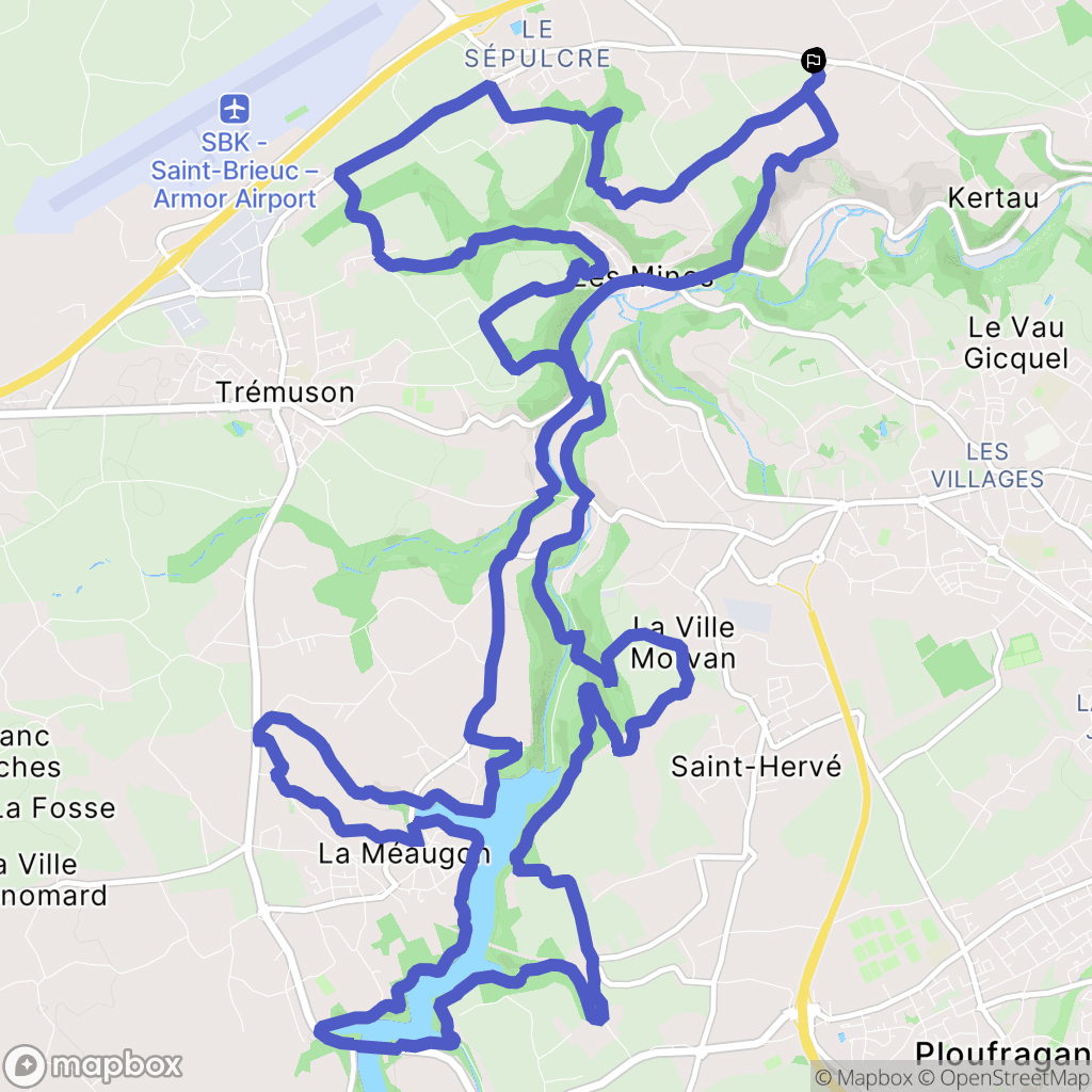 Plérin : carte du parcours de randonnée - France