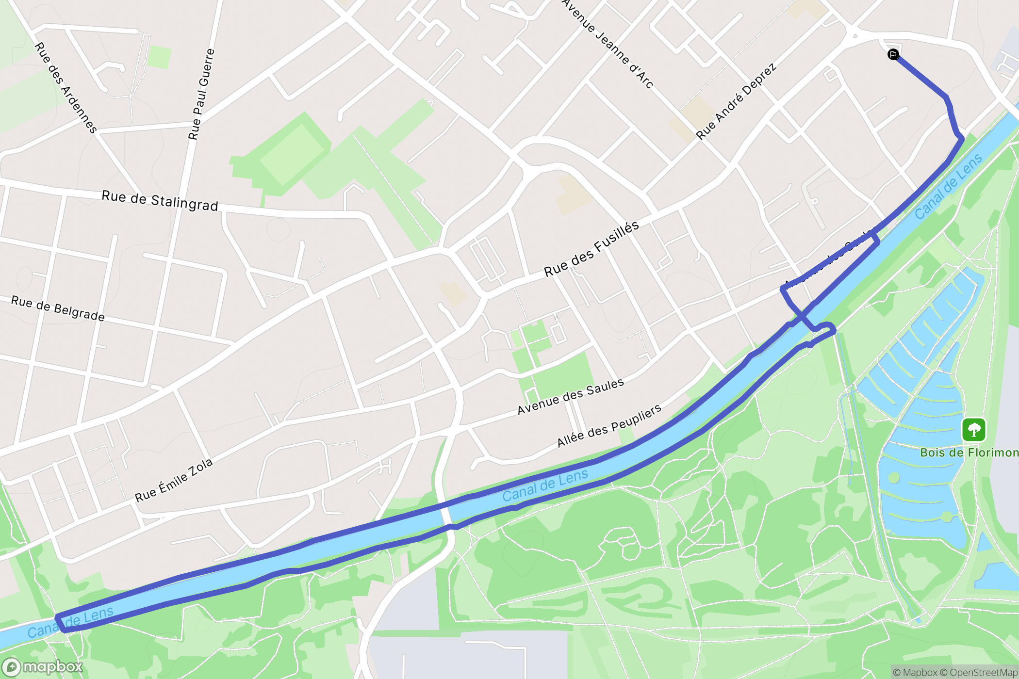 Harnes : carte du parcours de randonnée - France