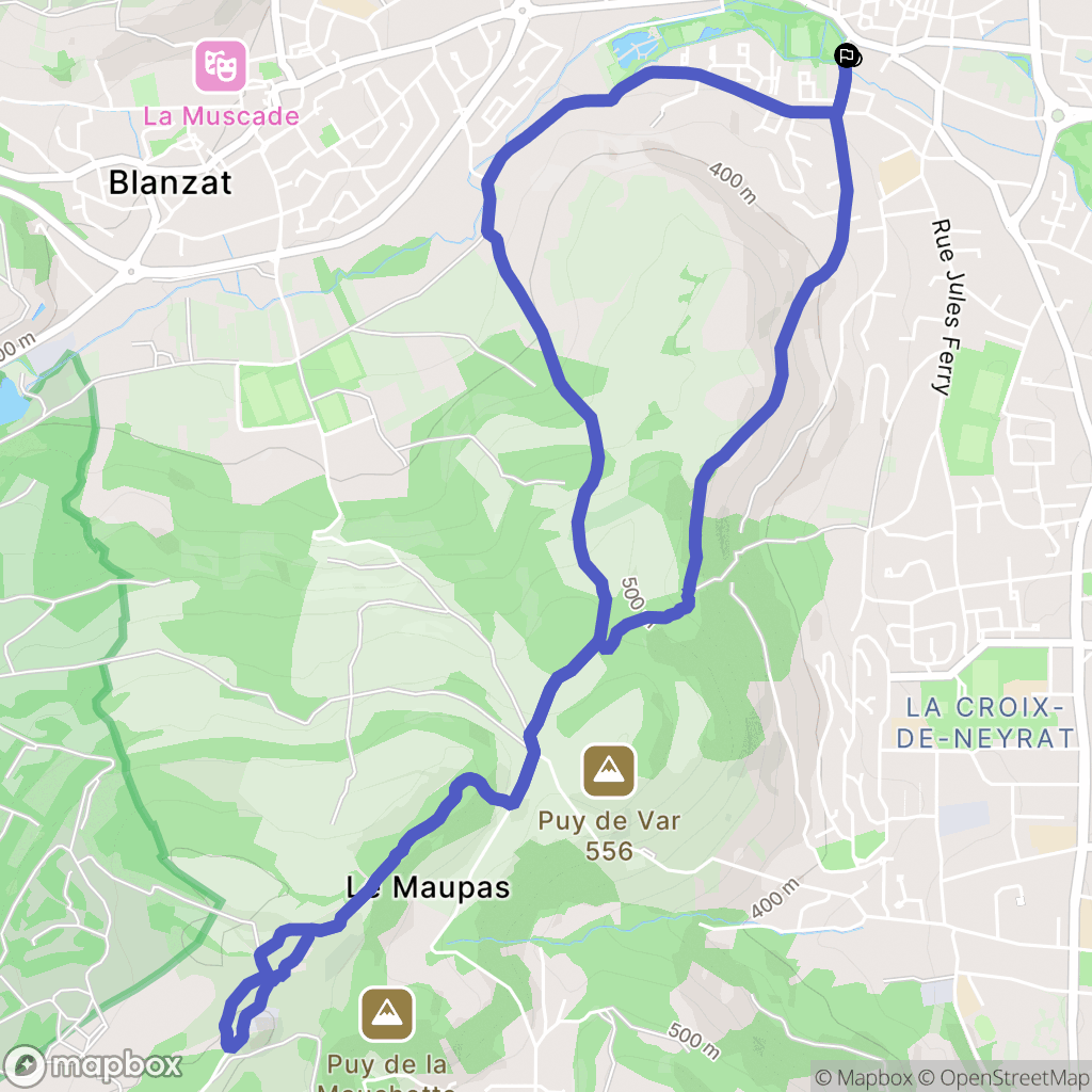 Cébazat : carte du parcours de randonnée - France