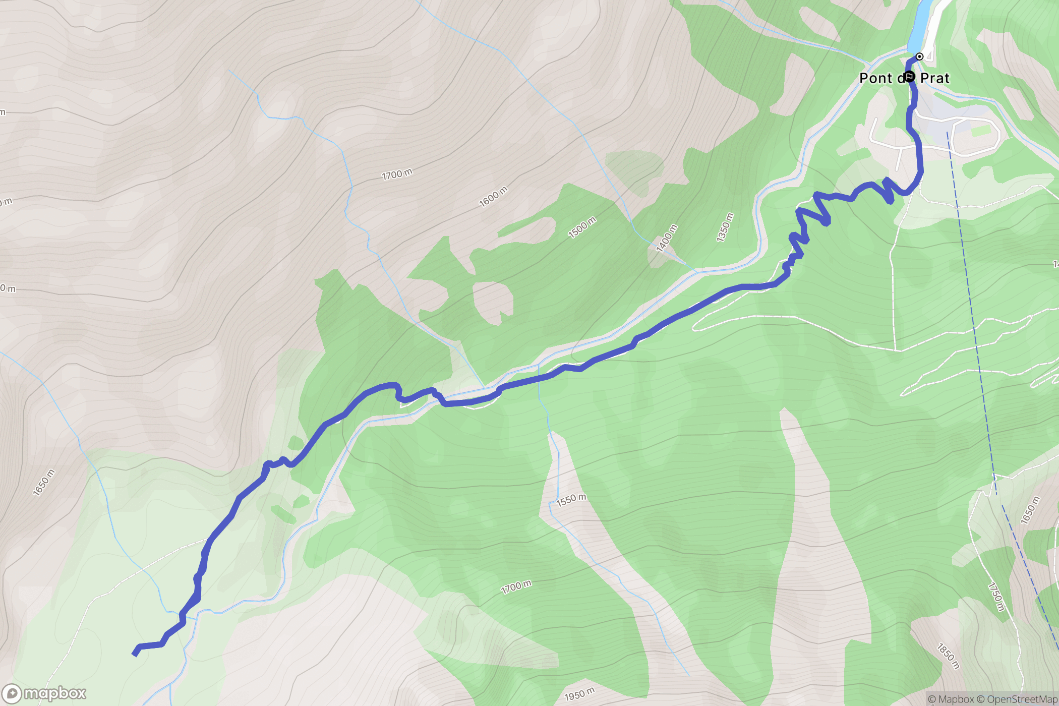 Loudenvielle : carte du parcours de randonnée - France