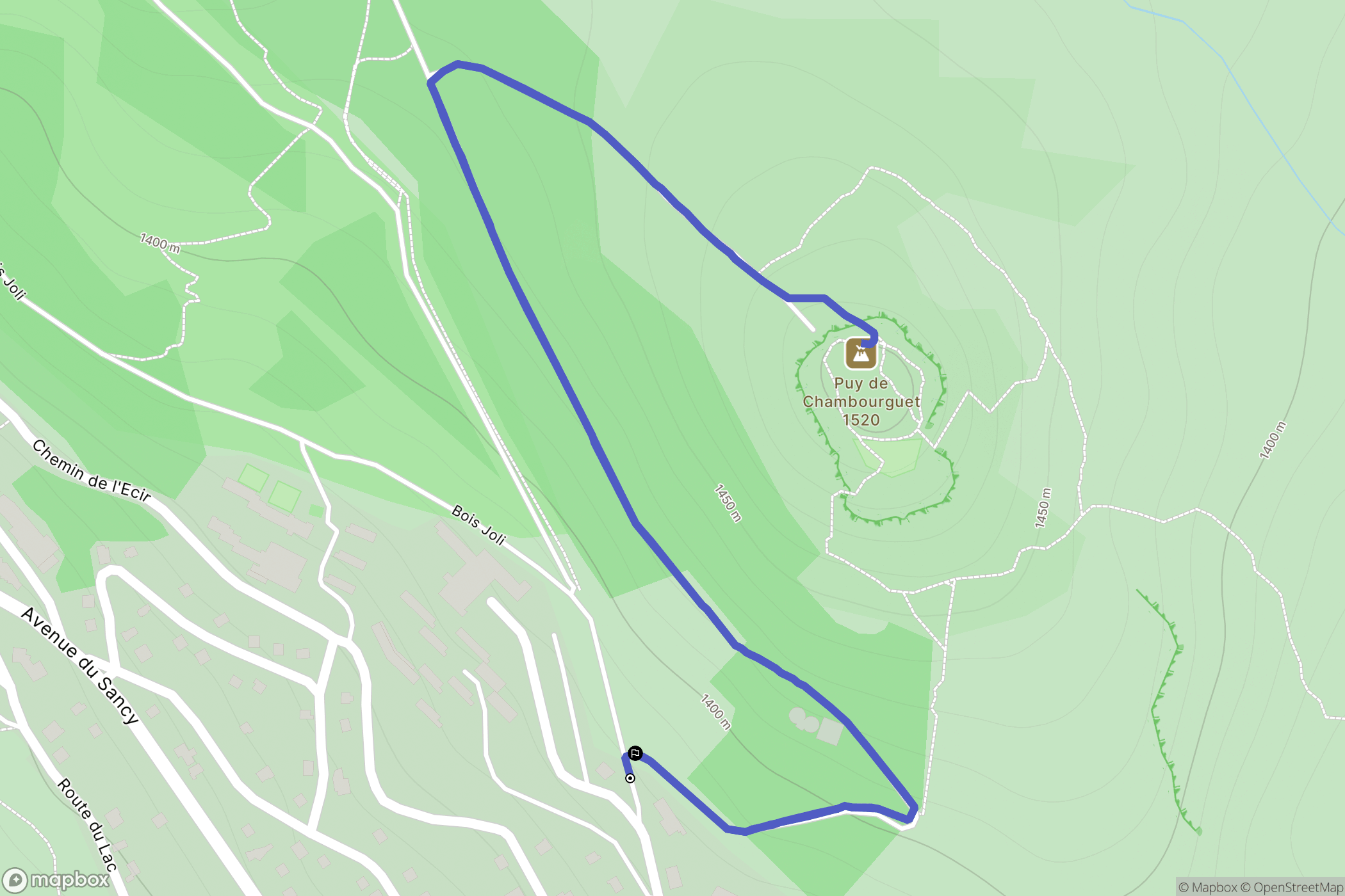 Besse-et-Saint-Anastaise : carte du parcours de randonnée - France