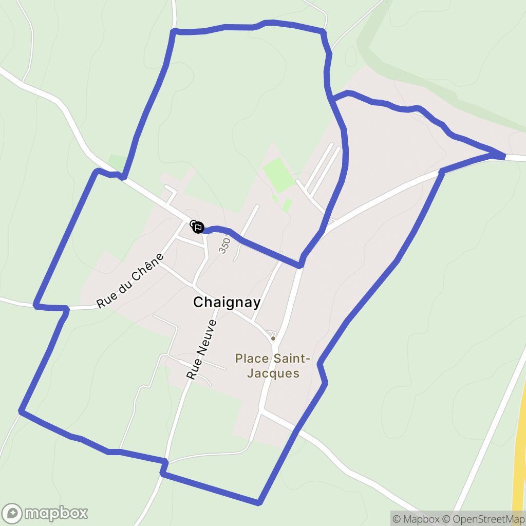 Chaignay : carte du parcours de randonnée - France