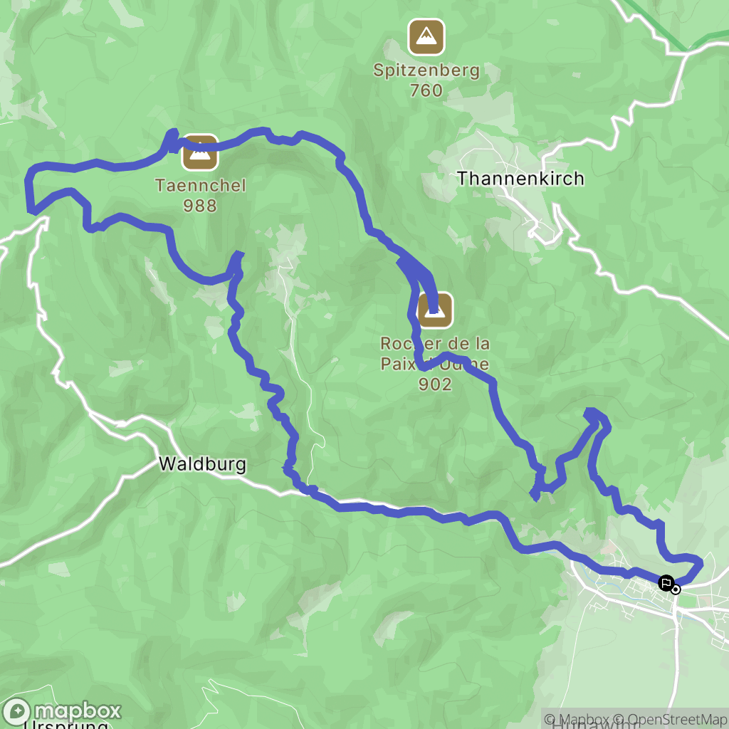 Ribeauvillé : carte du parcours de randonnée - France