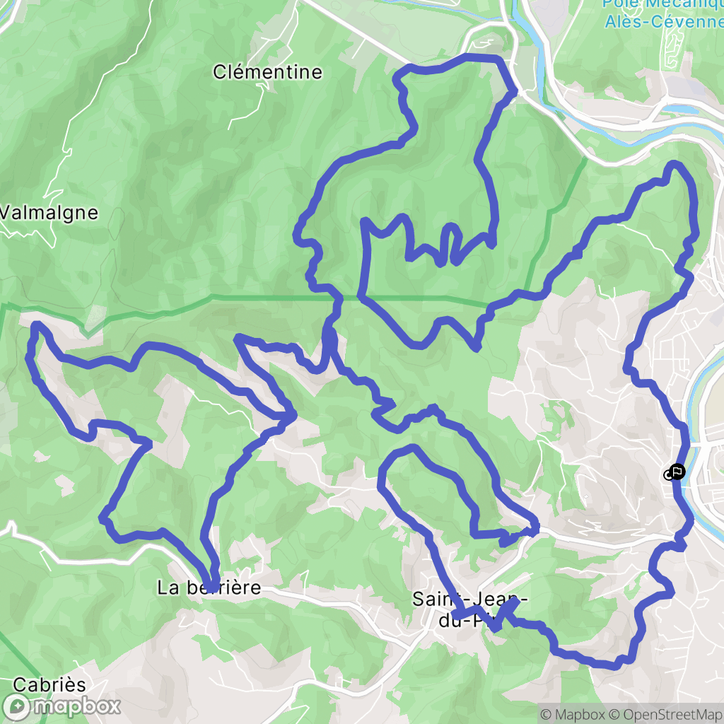 Alès : carte du parcours de randonnée - France