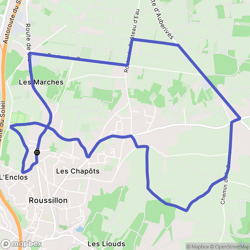 Roussillon : carte du parcours de randonnée - France