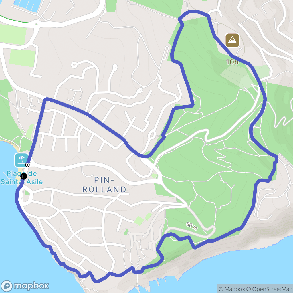 Saint-Mandrier-sur-Mer : carte du parcours de randonnée - France