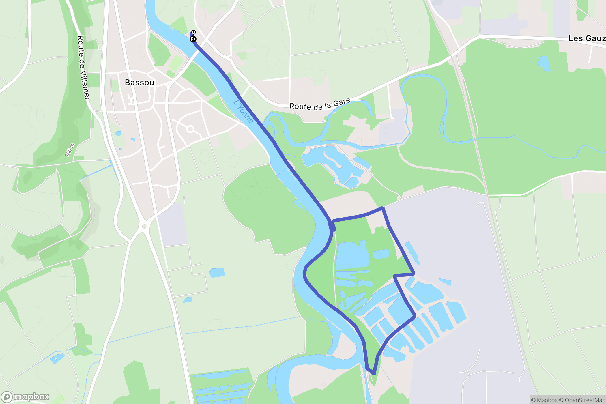 Bonnard : carte du parcours de randonnée - France