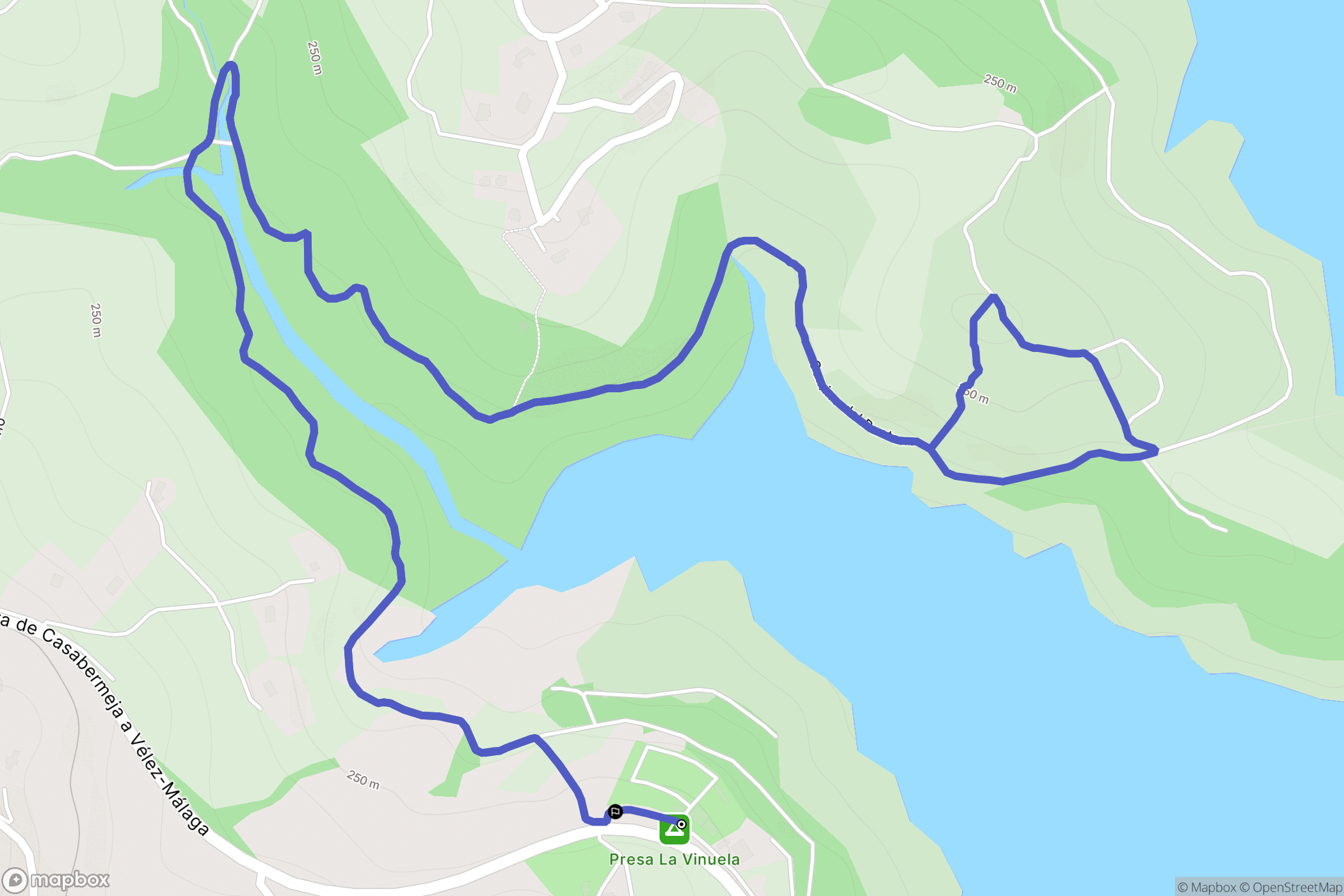 Viñuela : carte du parcours de randonnée - Spain