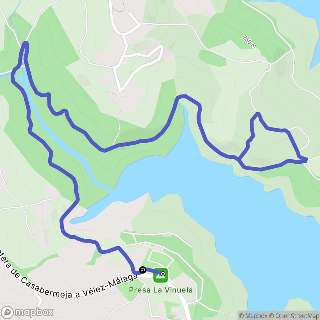 Viñuela : carte du parcours de randonnée - Spain