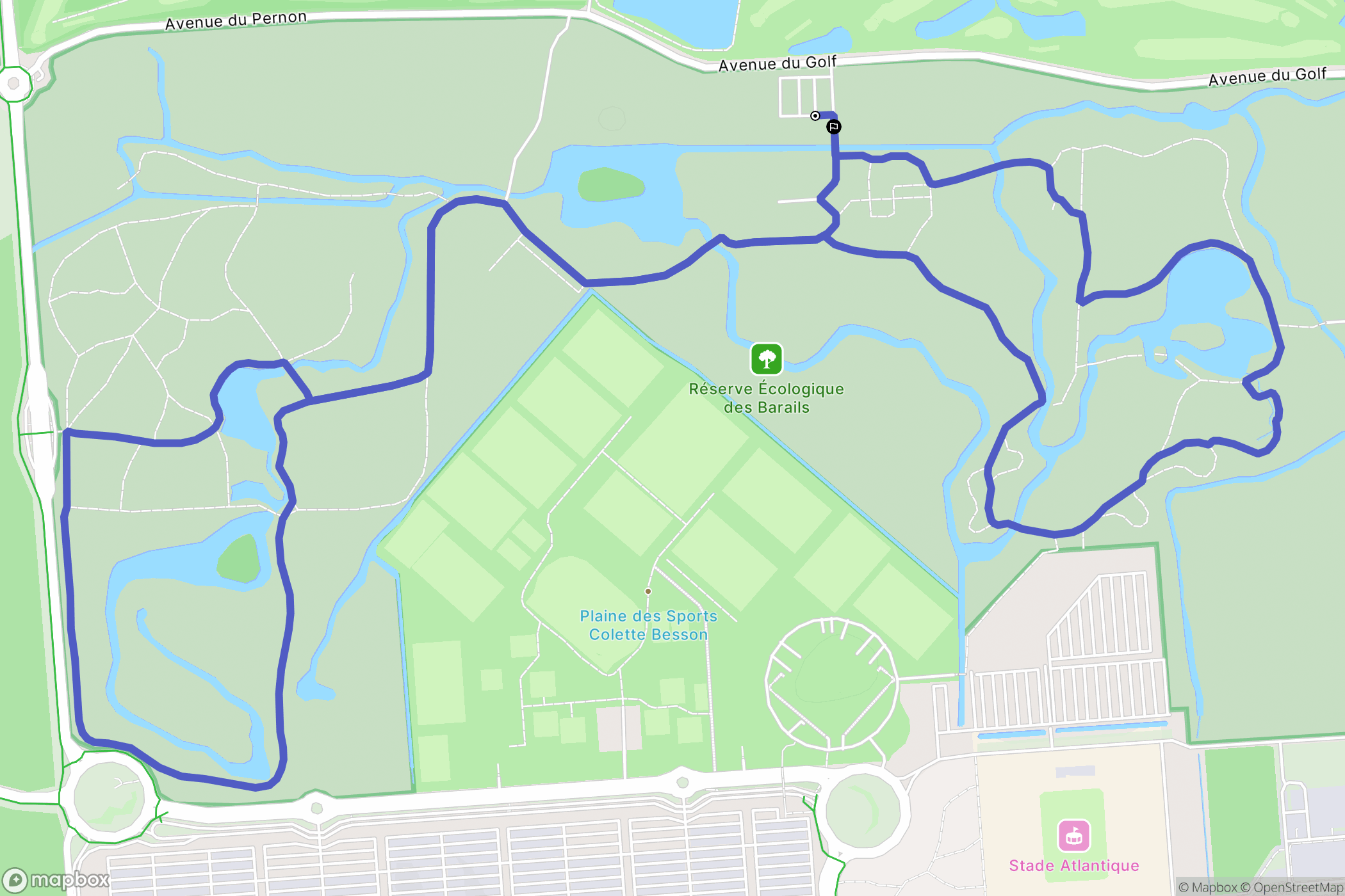 Bordeaux : carte du parcours de randonnée - France