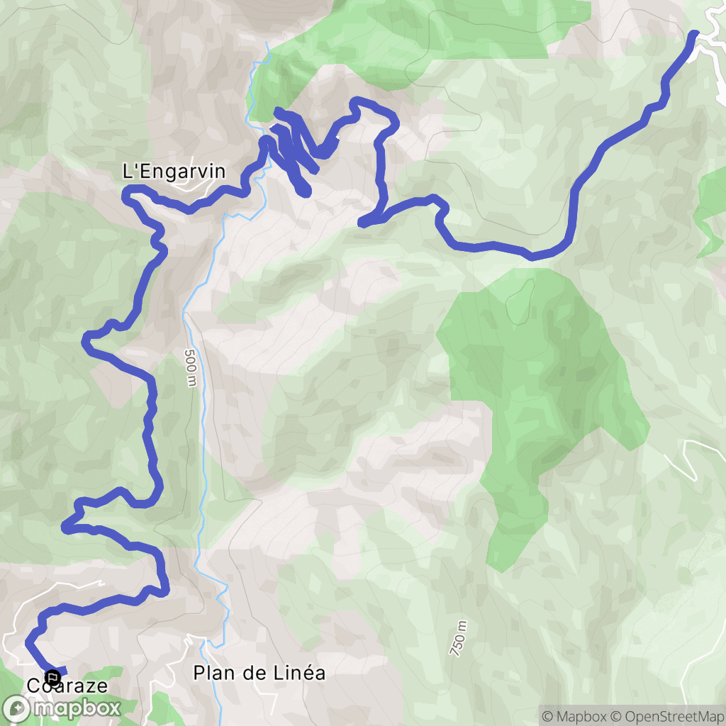 Coaraze : carte du parcours de randonnée - France