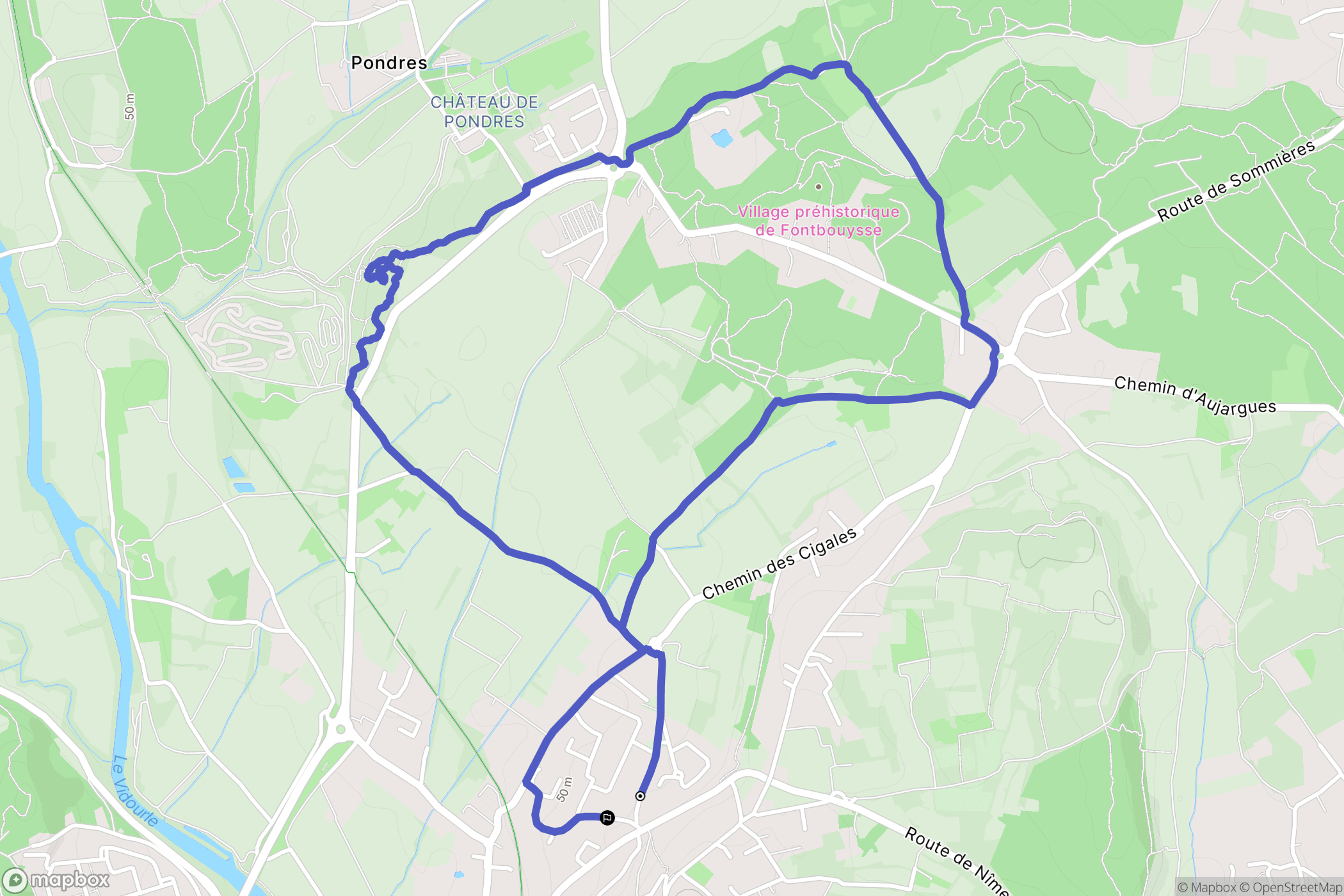 Villevieille : carte du parcours de randonnée - France