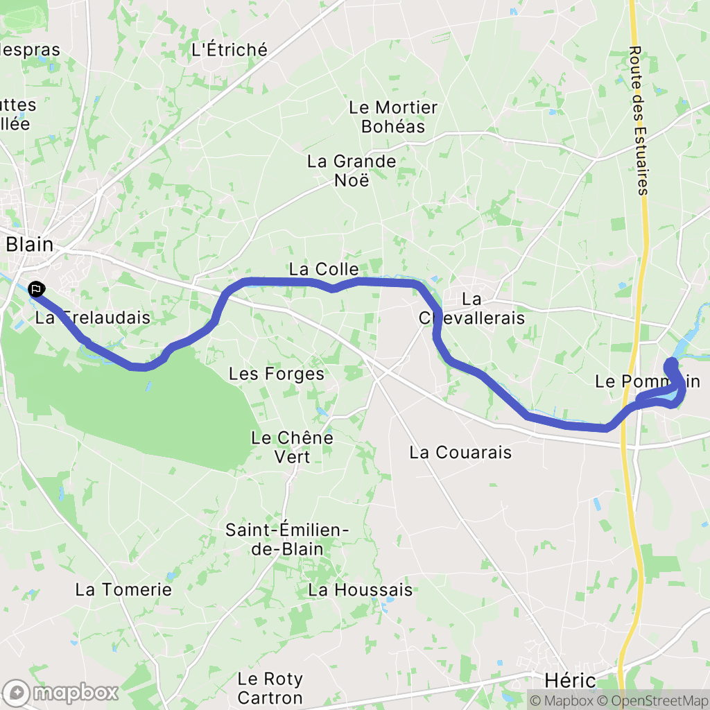 Blain : carte du parcours de randonnée - France