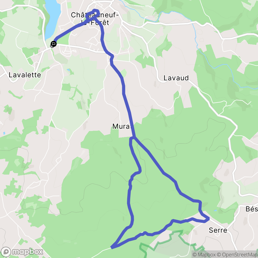 Châteauneuf-la-Forêt : carte du parcours de randonnée - France