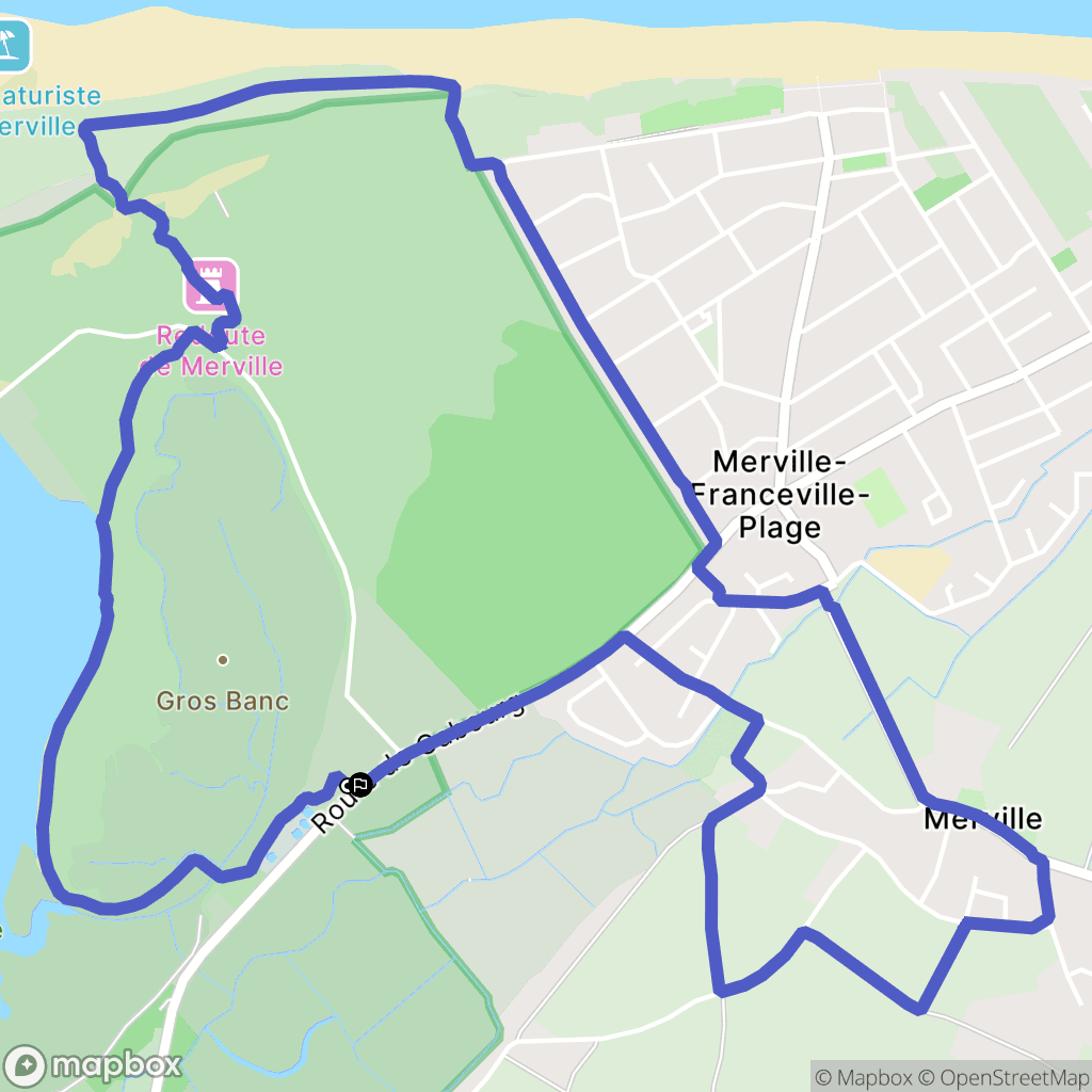 Merville-Franceville-Plage : carte du parcours de randonnée - France