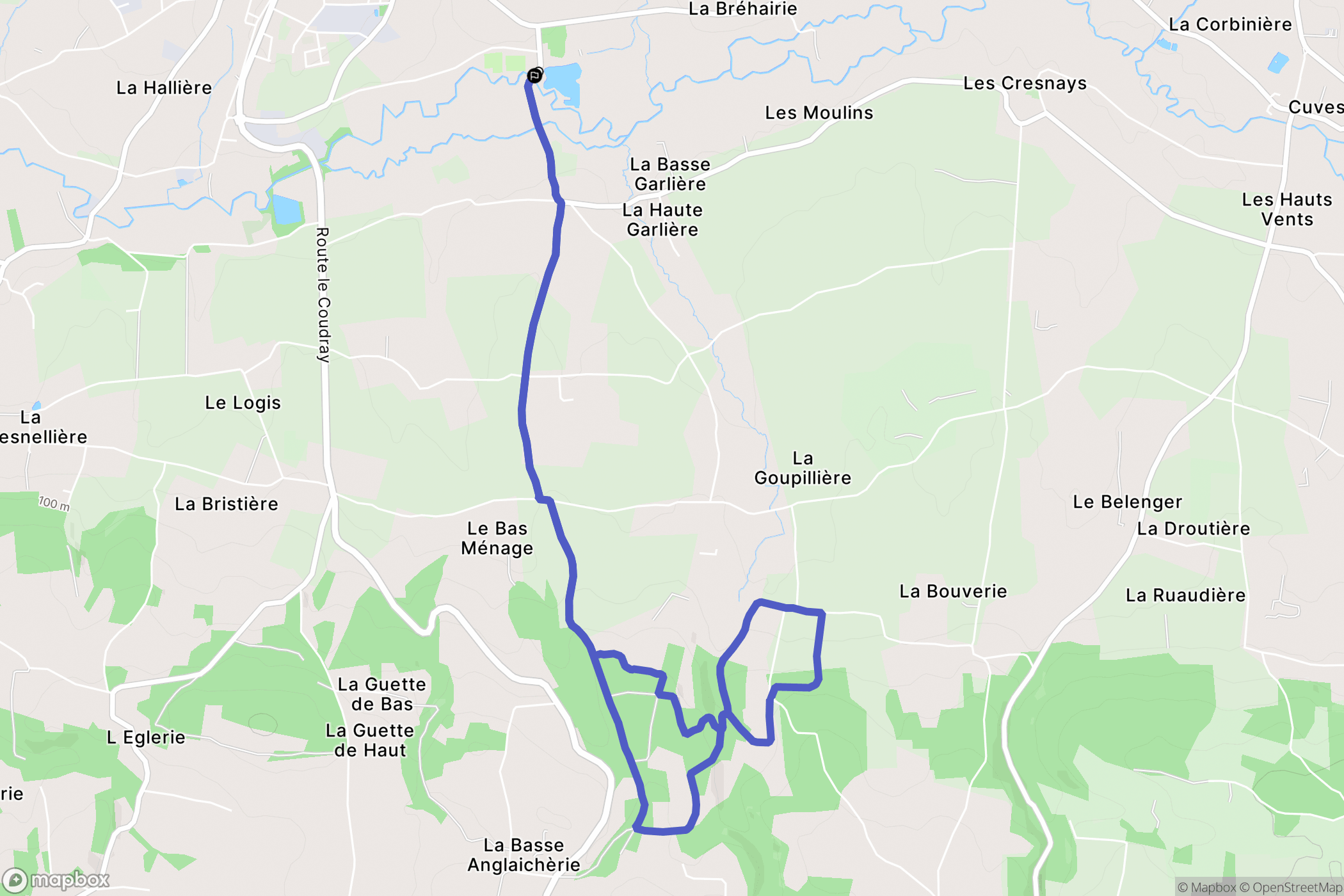 Brécey : carte du parcours de randonnée - France