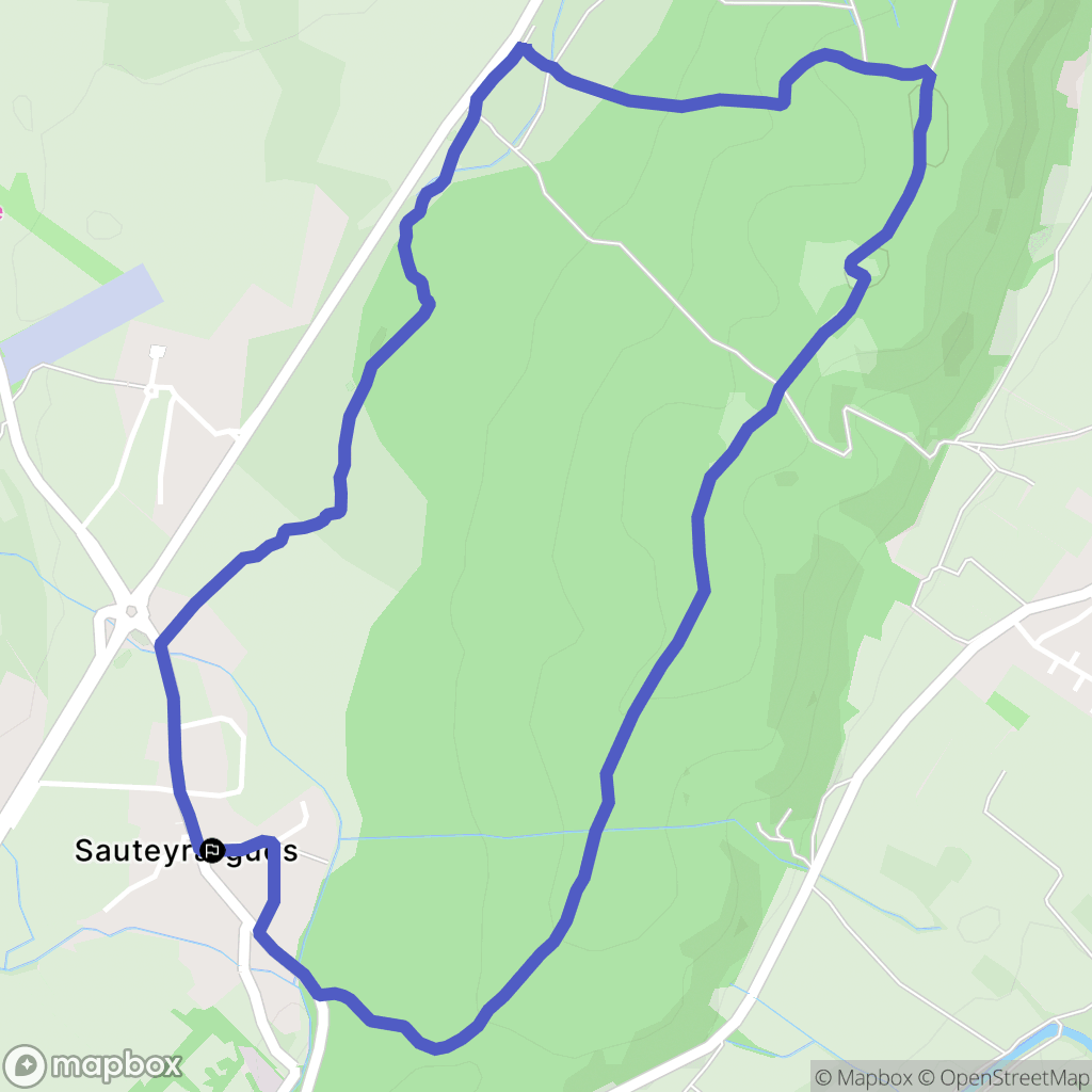 Sauteyrargues : carte du parcours de randonnée - France